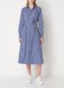 Ralph Lauren Midi blousejurk met strikceintuur en gestreepte print online kopen