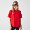 Lacoste Premium cotton round neck t shirt , Roze, Dames online kopen