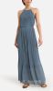 SAMSOE AND SAMSOE Lange pliss&#xE9, jurk, blote rug China Blue online kopen