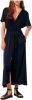 Sessun Textured long dress with short sleeves Gala , Blauw, Dames online kopen