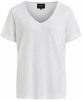 Object Witte T shirt Objetessi Slub S/s V neck Noos online kopen