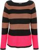 Alba moda Trui in color blocking design Zwart/Pink/Beige online kopen