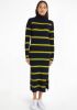 Tommy Hilfiger Ribgebreide midi trui jurk met col en streepprint online kopen