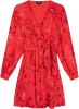 Alix the Label Rode Mini Jurk Ladies Woven Ornament Fake Wrap Dress online kopen