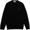 Lacoste V neck knitwear cotton classic fit black online kopen