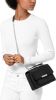 Michael Kors Jade large silver gusset shoulder bag leather black online kopen
