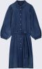 Summum Woman Denim Dress With Puff Sleeves , Blauw, Dames online kopen
