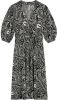 Summum Woman Jurk wrap ikat paisley on jers , Zwart, Dames online kopen